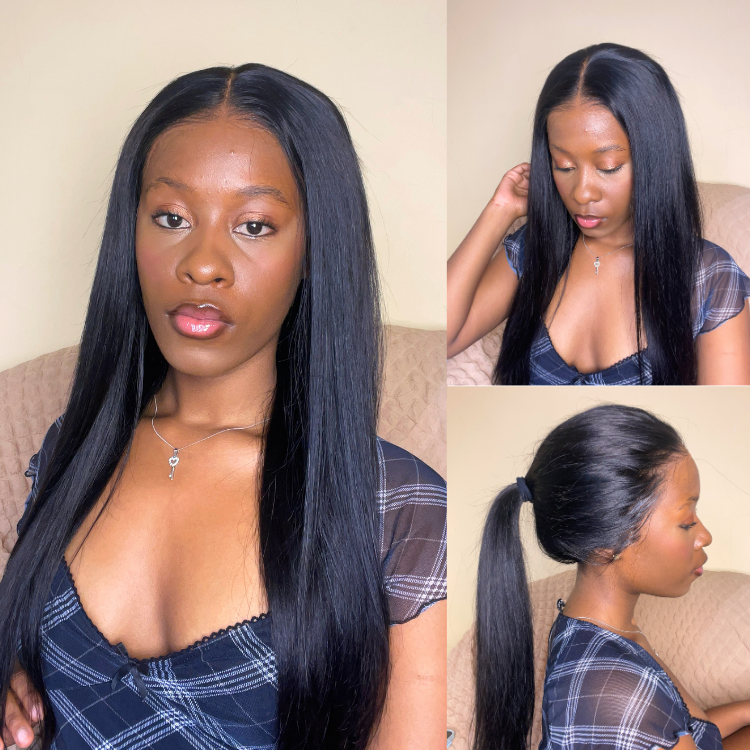 [bongol.bee]'s Special Link PreMax Wigs - Flexi-Fit Silky Straight Invisi Drawstring Cap & HD Lace & Regular Lace Glueless 13x4 Frontal Lace Human Hair Wig Pre-Cut Lace-01
