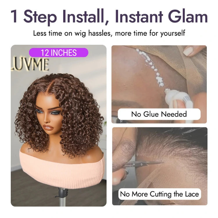 PreMax Wigs | ReadytoGo Beginner Friendly Chestnut Brown / Natural Black 220% Density Glueless 5x5 Closure Lace HD Lace Curly Wig-06
