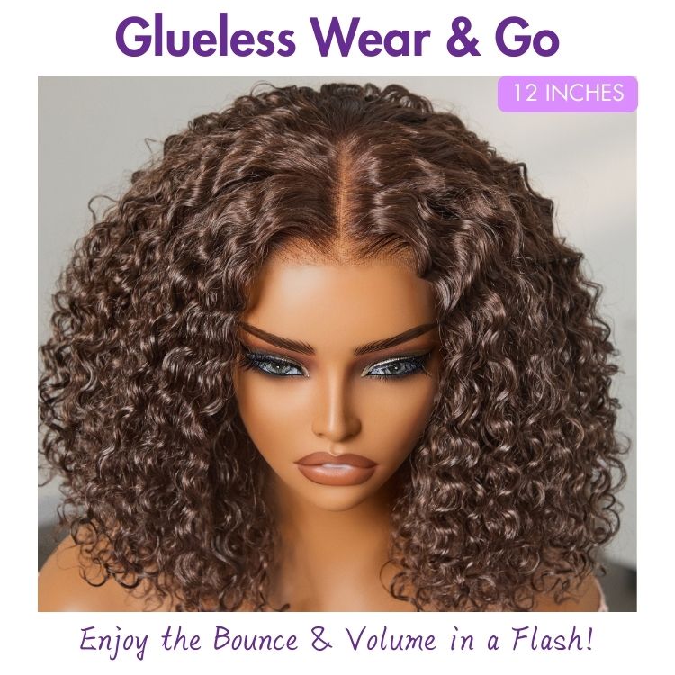 PreMax Wigs | ReadytoGo Beginner Friendly Chestnut Brown / Natural Black 220% Density Glueless 5x5 Closure Lace HD Lace Curly Wig-19