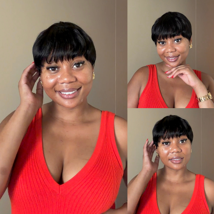 [_lukhozi_n]'s Special Link Throw On & Go Short Cut with Bangs Wig Ultra Comfort Cotton Cap Glueless Wig Hair Loss Friendly-01