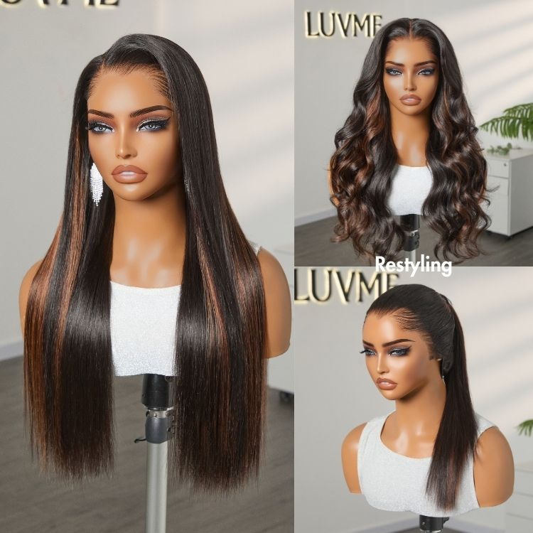 [thubamlotshwa]'s Special Link Pre-do Lagos Hairline Flexi Fit Invisi Drawstring Cap Natural Black & Copper Ombre Highlights Silky Straight Glueless 13x4 Frontal HD Lace Wig Pre-Cut Lace-09