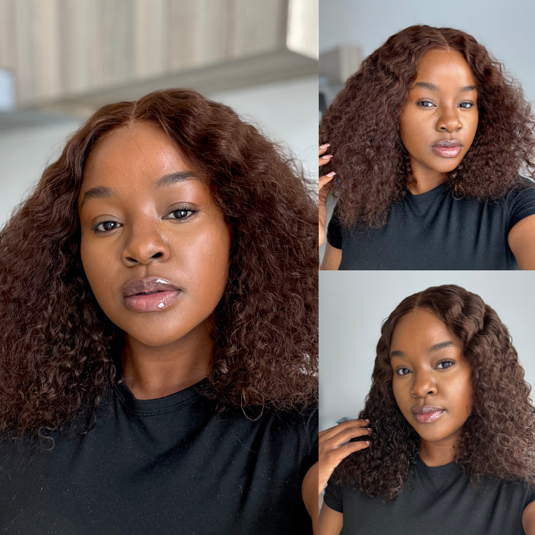 VolumeMAX™ 220% Density ReadytoGo Beginner Friendly Chestnut Brown / Natural Black Glueless 5x5 Closure Lace HD Lace Curly Wig-01