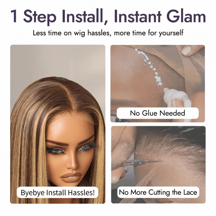 VolumeMAX™ 200% Density Honey Blonde Highlight ReadytoGo Super Double Drawn 4x4 Lace Wig Pre-cut Lace-13