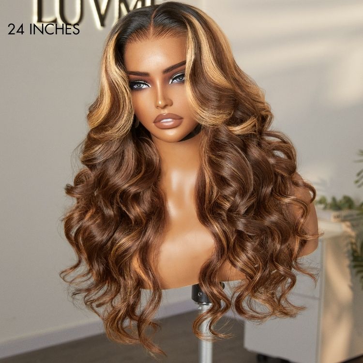 special I Custom Highlight Ombre Wavy Glueless 13*5 Frontal HD Lace Body Wave Wig-01