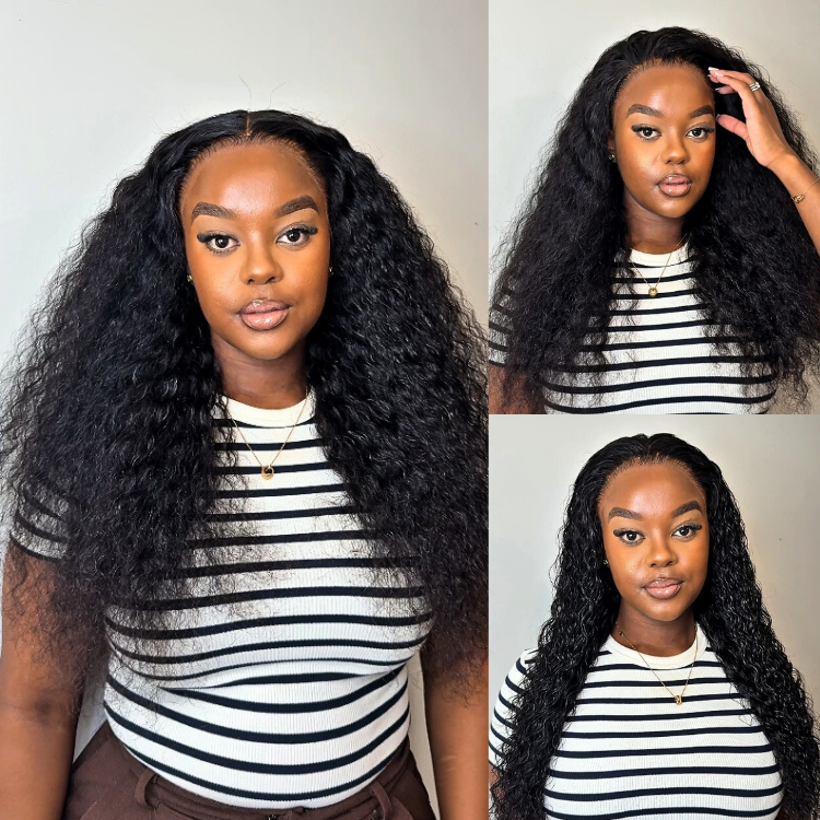 [nottsndelu]'s Special Link PreMax Wigs | Flexi-Fit Invisi Drawstring Cap 360 Lace HD Lace Natural Black & Brown Highlights Water Wave Wig Pre-Cut Lace-01