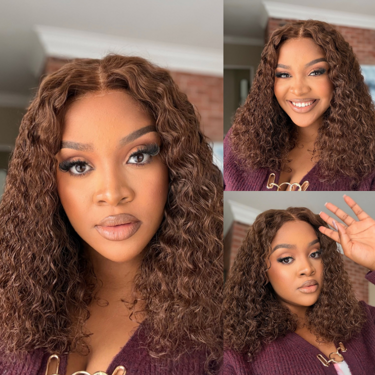 [xolatotomusic]'s Special Link VolumeMAX™ 220% Density ReadytoGo Beginner Friendly Chestnut Brown / Natural Black Glueless 5x5 Closure Lace HD Lace Curly Wig-01