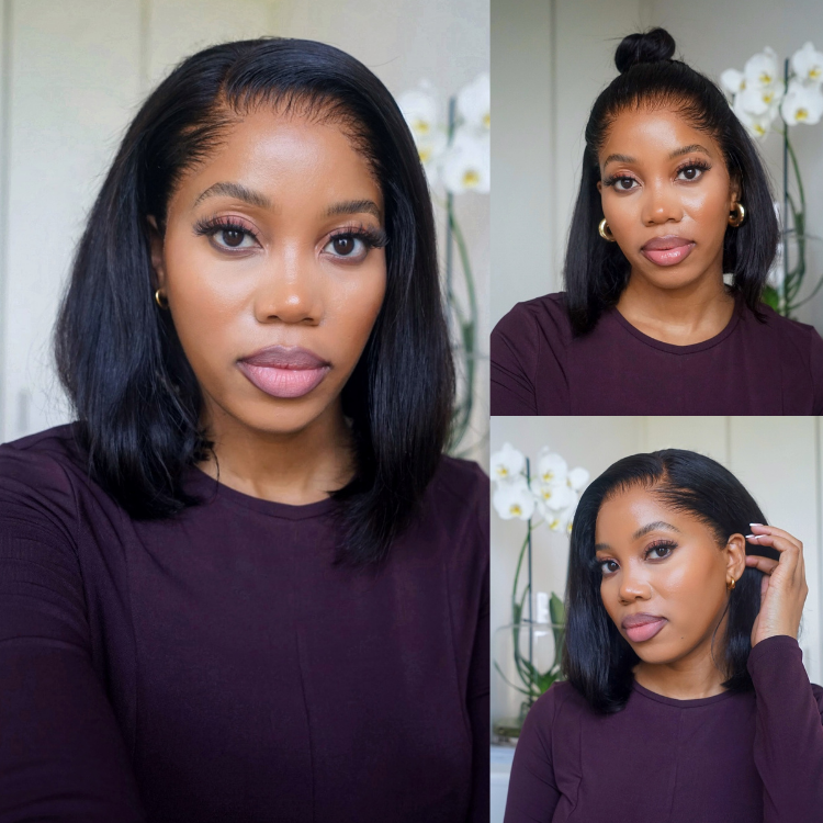 [pedibae]'s Special Link NatureMAX™ Pre Lagos Hairline Flexi Fit Invisi Drawstring Cap Silky Straight Bob 13x4 Frontal HD Lace Wig Pre-Cut Lace-01
