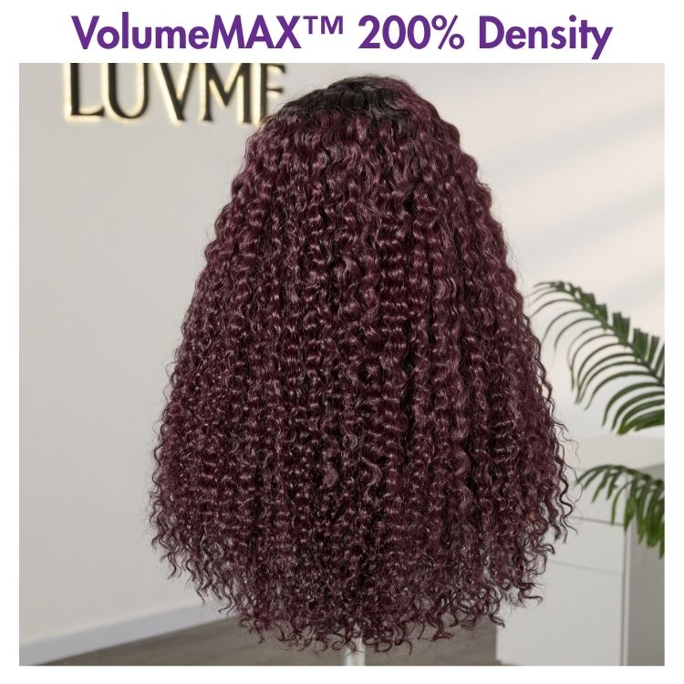 VolumeMAX™ 200% Density ReadytoGo Beginner Friendly Burgundy Glueless 5x5 Closure Lace HD Lace 22 inches Curly Wig-04