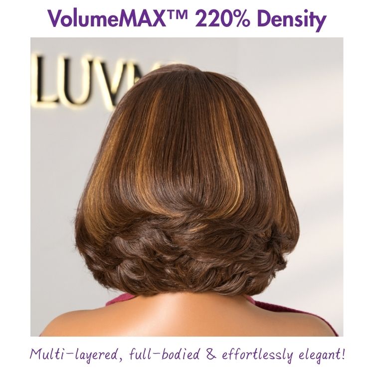 Atelier Custom Collection | 220% Density Chocolate Brown Highlight Layered Cut 4*4 Lace Glueless C Part 8 Inches Wig-03
