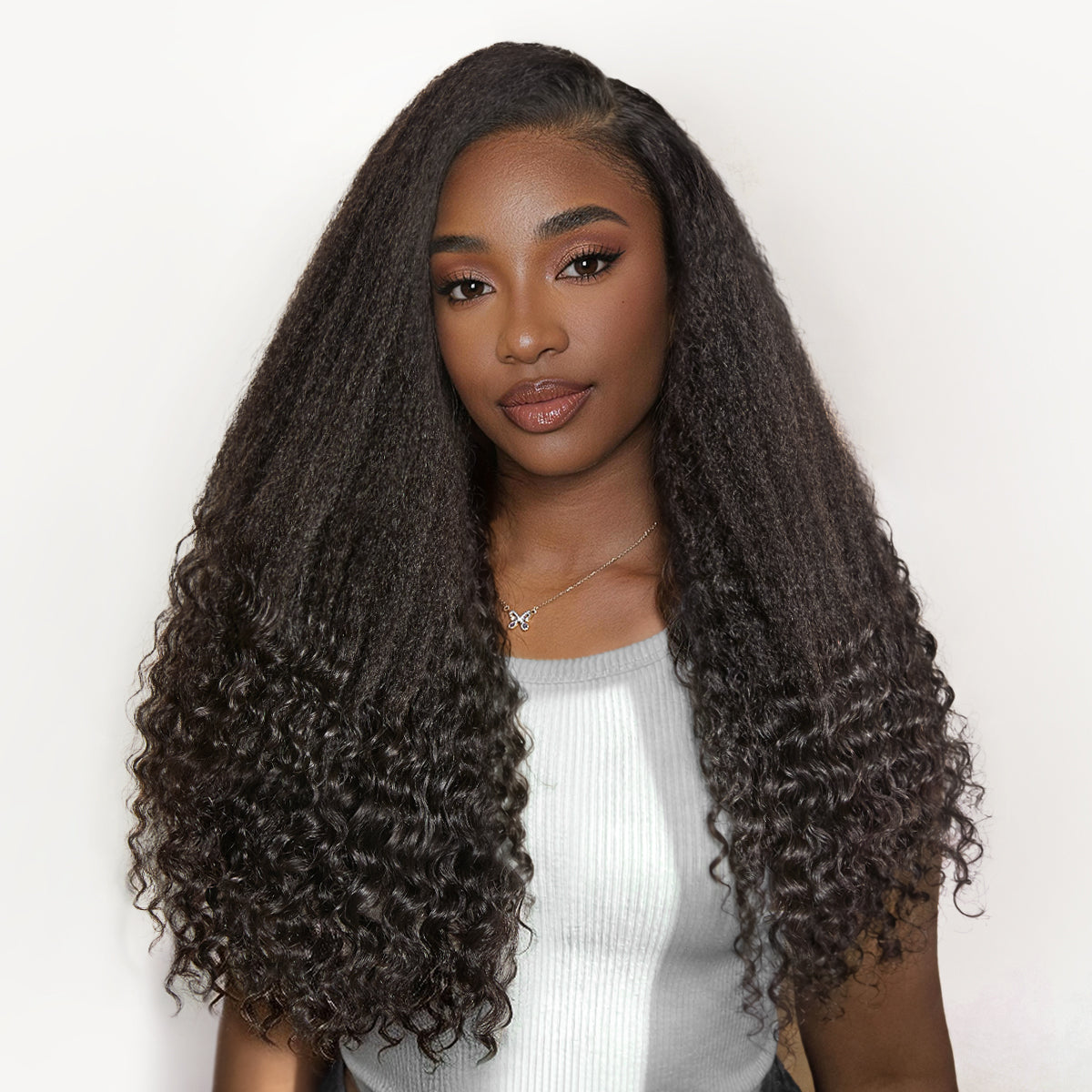 VolumeMAX™ 250% Density ReadytoGo Beginner Friendly Natural Black Glueless 5x5 Closure HD Lace 20 inches Kinky Straight to Curly Wig-06