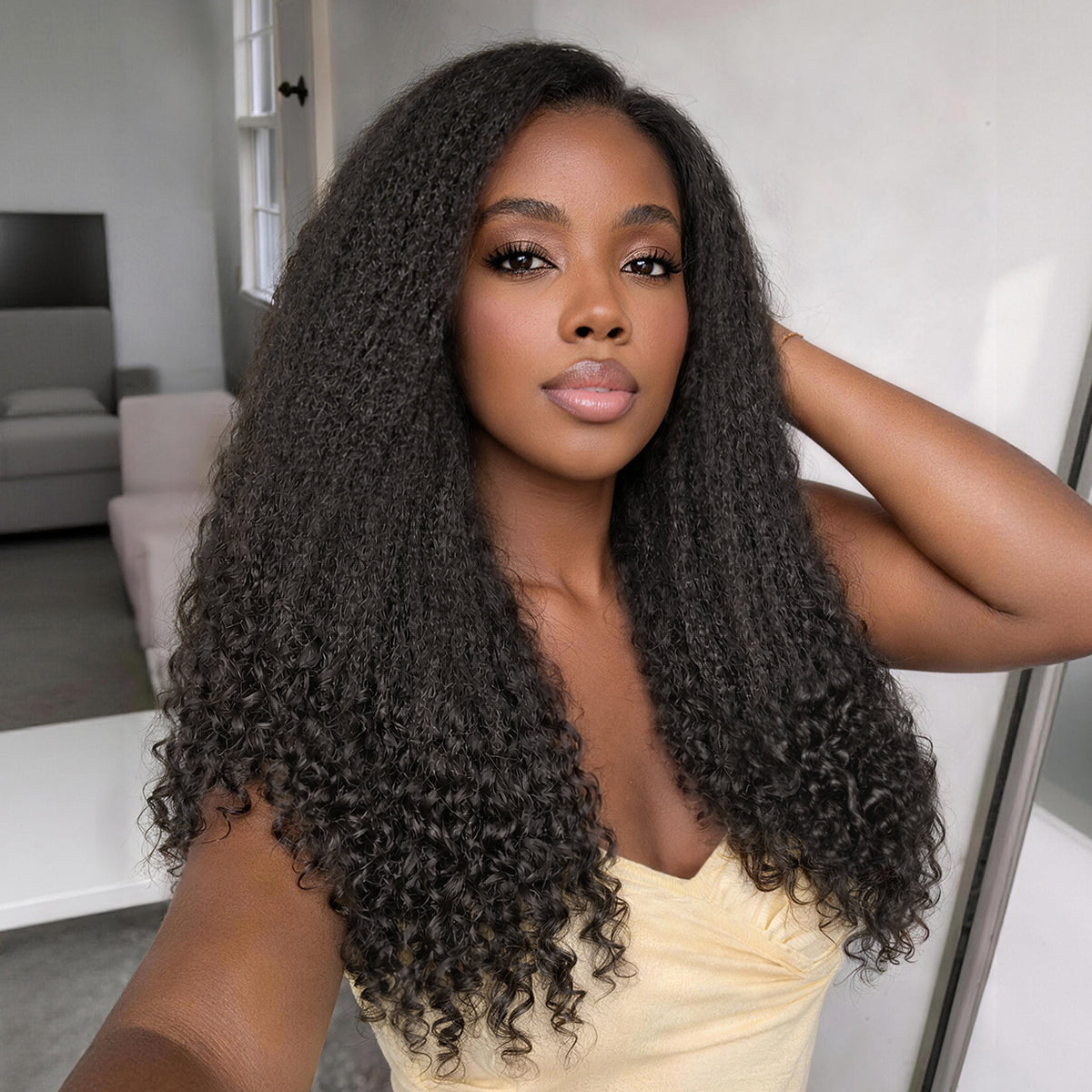VolumeMAX™ 250% Density ReadytoGo Beginner Friendly Natural Black Glueless 5x5 Closure HD Lace 20 inches Kinky Straight to Curly Wig-09