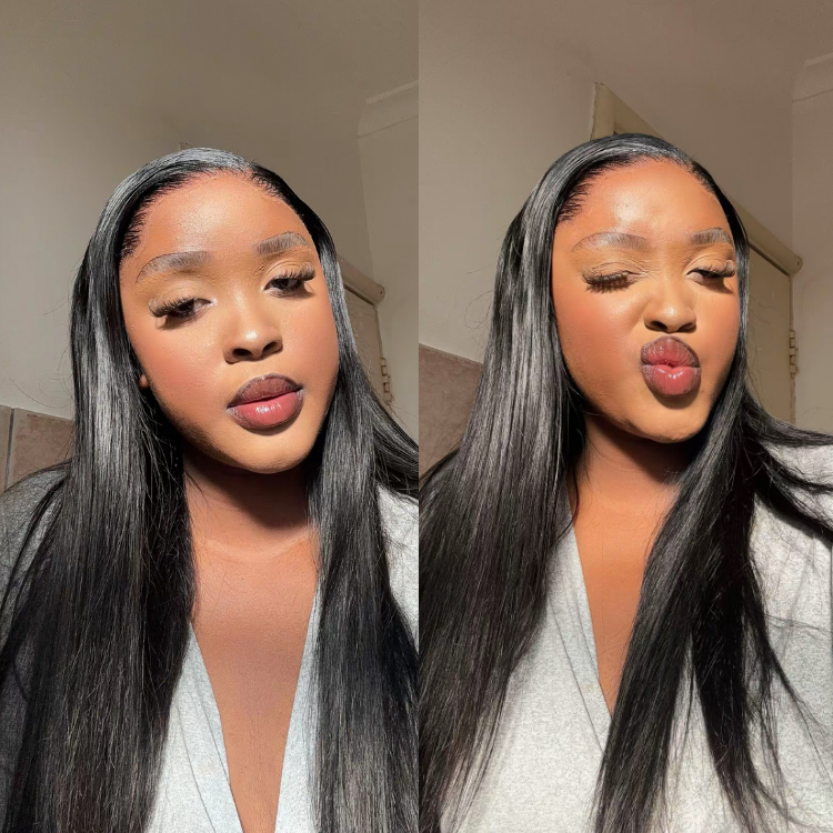 [seson.aa]'s Special Link Pre-do Lagos Hairline Flexi Fit Invisi Drawstring Cap Natural Black & Copper Ombre Highlights Silky Straight Glueless 13x4 Frontal HD Lace Wig Pre-Cut Lace-01