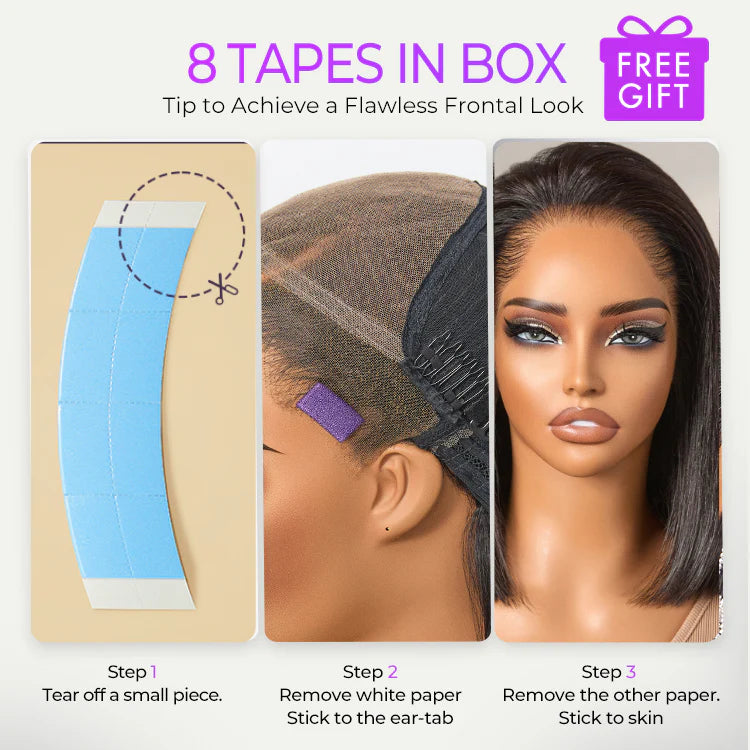 [relowh]'s Special Link Pre-do Lagos Hairline Flexi Fit Invisi Drawstring Cap 200% Density Blonde Highlight & Natural Black Silky Straight Bob Glueless 13x4 Frontal HD Lace Wig Pre-Cut Lace-13