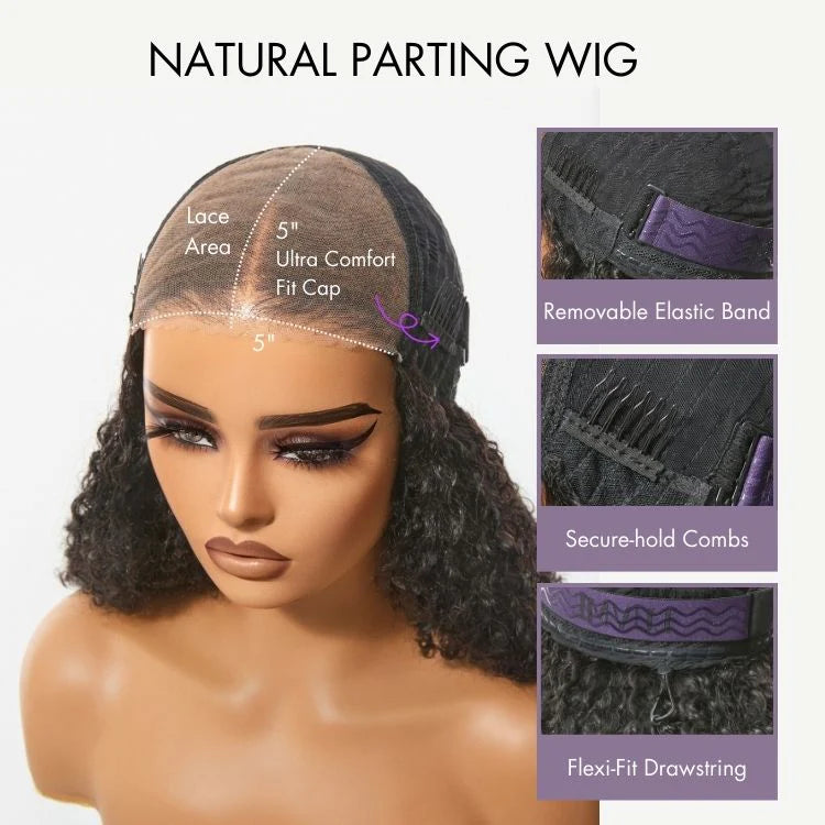 VolumeMAX™ 250% Density ReadytoGo Beginner Friendly Natural Black Glueless 5x5 Closure HD Lace 20 inches Kinky Straight to Curly Wig-10