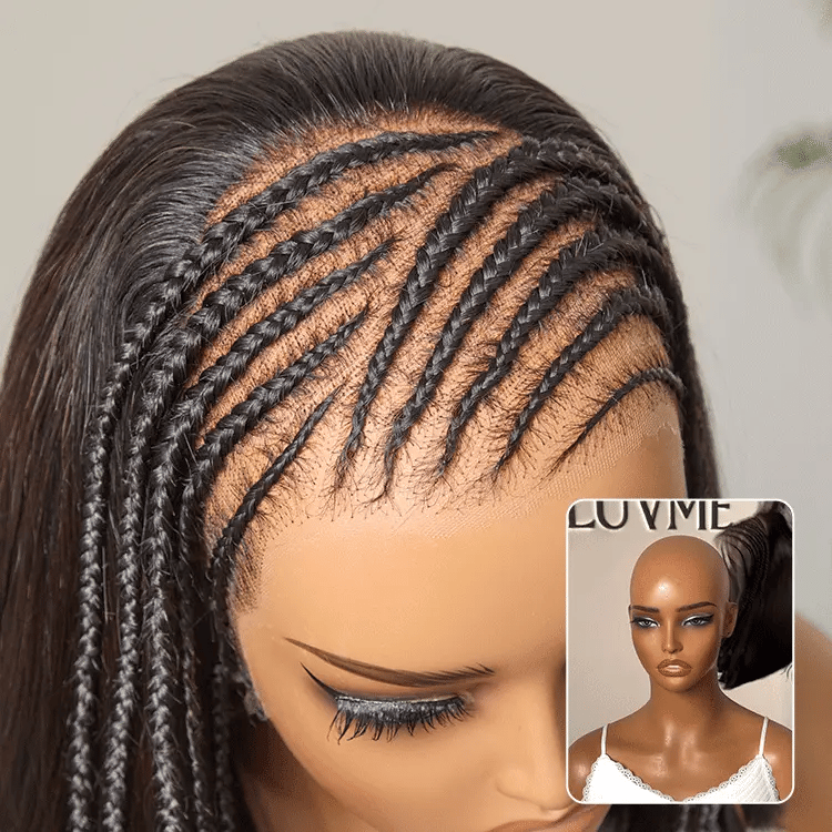 [xolatotomusic]'s Special Link VolumeMAX™ 200% Density Boho Braids Silky Straight Bob Glueless 13x4 Frontal HD Lace Wig Pre-Cut Lace-03