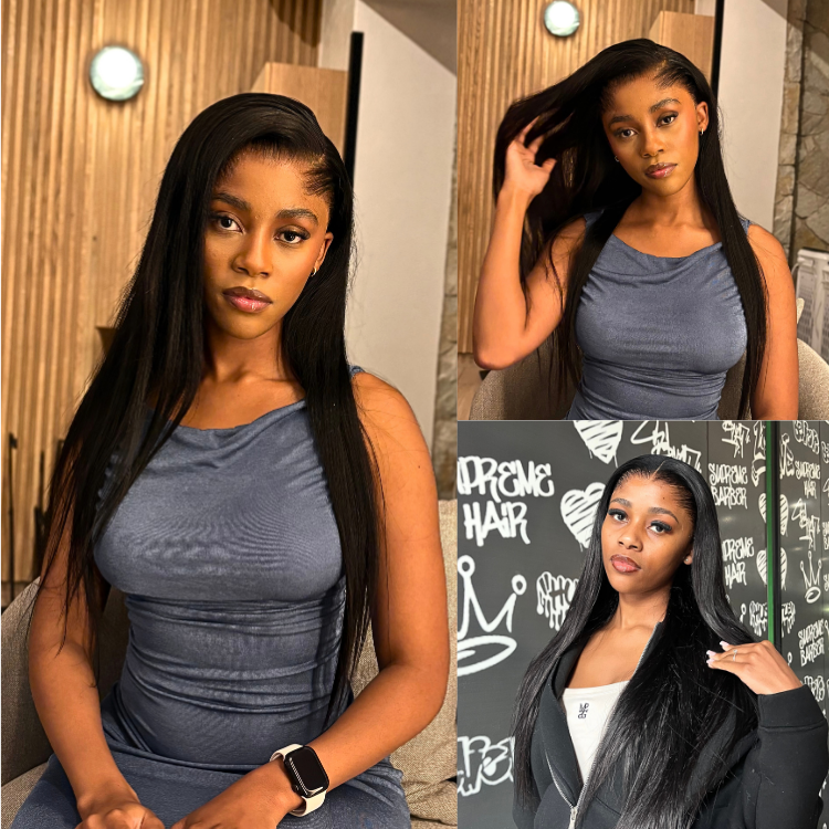 [thando.wolf]'s Special Link Pre-do Lagos Hairline Flexi Fit Invisi Drawstring Cap Natural Black & Copper Ombre Highlights Silky Straight Glueless 13x4 Frontal HD Lace Wig Pre-Cut Lace-01
