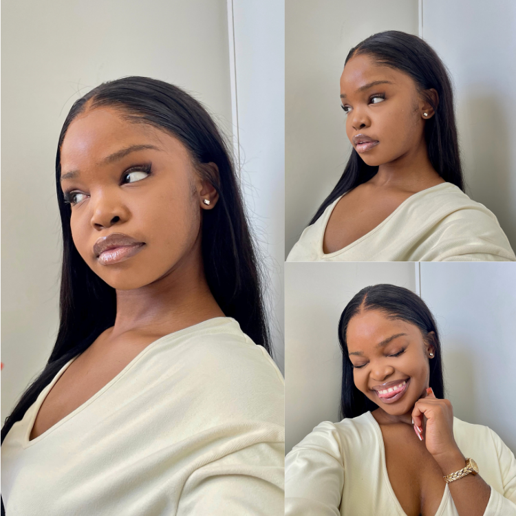 [kgaugelo.mamabolo]'s Special Link Pre-do Lagos Hairline Flexi Fit Invisi Drawstring Cap Natural Black & Copper Ombre Highlights Silky Straight Glueless 13x4 Frontal HD Lace Wig Pre-Cut Lace-01