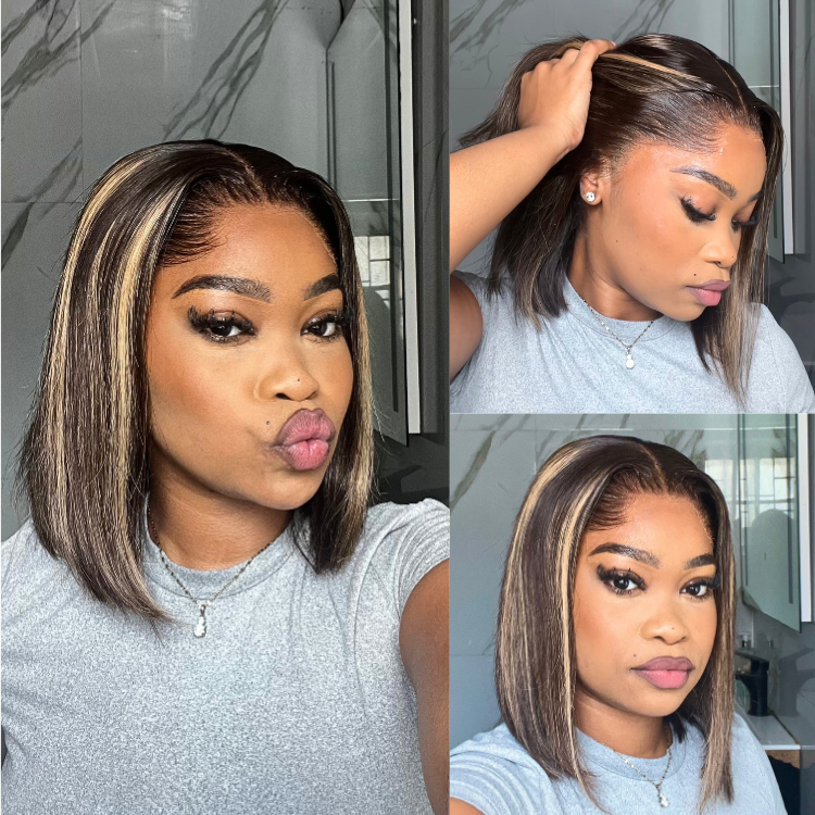 [lasandra_rsa]'s Special Link Pre-do Lagos Hairline Flexi Fit Invisi Drawstring Cap 200% Density Blonde Highlight Silky Straight Bob Glueless 13x4 Frontal HD Lace Wig Pre-Cut Lace-01
