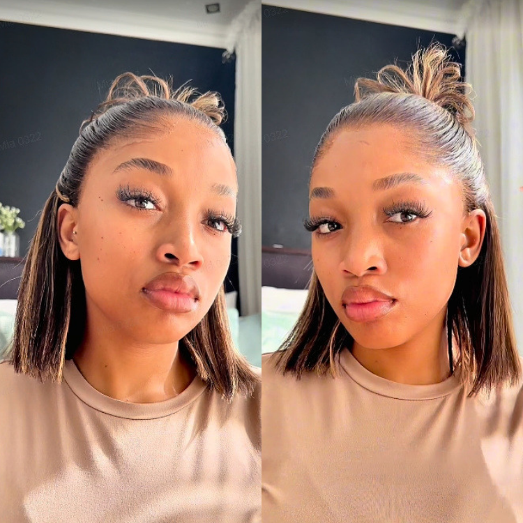 [khannnyiii]'s Special Link Pre-do Lagos Hairline Flexi Fit Invisi Drawstring Cap 200% Density Blonde Highlight Silky Straight Bob Glueless 13x4 Frontal HD Lace Wig Pre-Cut Lace-01