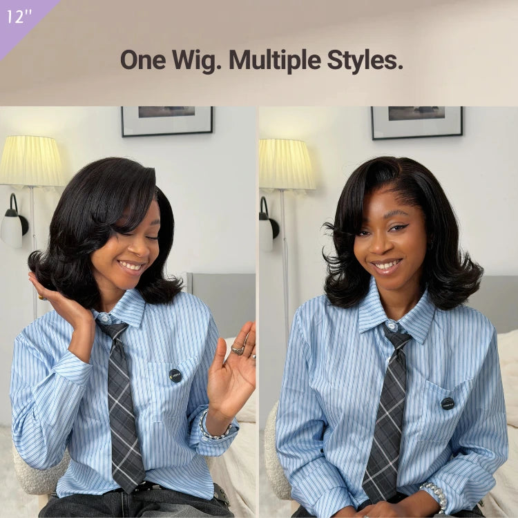[ytryn_mokone]'s Special Link Pre-do Lagos Hairline Flexi Fit Invisi Drawstring Cap 200% Density Blonde Highlight & Natural Black Silky Straight Bob Glueless 13x4 Frontal HD Lace Wig Pre-Cut Lace-09