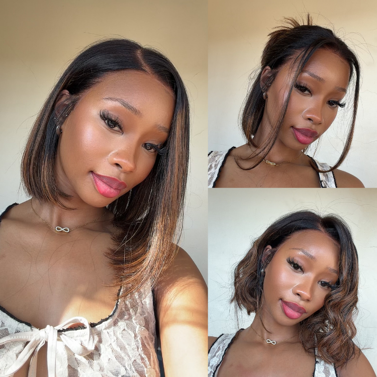 [zokhanyo.tantata]'s Special Link PreMax Wigs | Brown Highlight Silky Blunt Cut Bob Glueless Lace Wig With Pre-Bleached Pre-Plucked Pre-Cut Lace-01