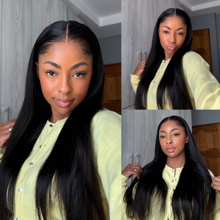 [mrsmo_official]'s Special Link Pre-do Lagos Hairline Flexi Fit Invisi Drawstring Cap Natural Black & Copper Ombre Highlights Silky Straight Glueless 13x4 Frontal HD Lace Wig Pre-Cut Lace-01