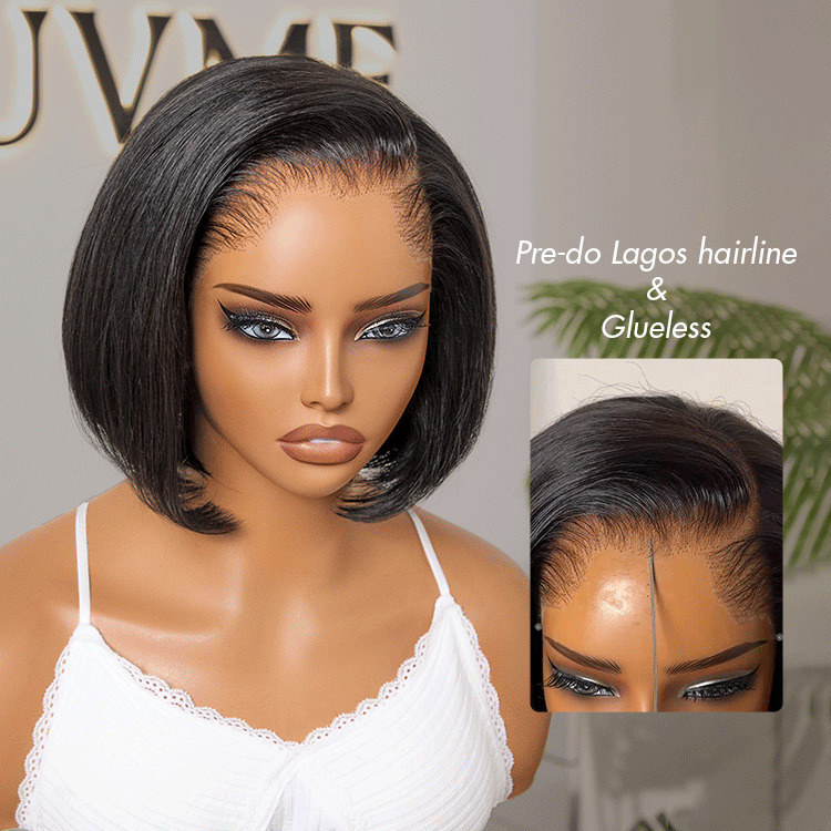 [zinenyawo.__]'s Special Link Pre-do Lagos Hairline Flexi Fit Invisi Drawstring Cap 180% Density Natural Black Pixie Cut Bob Glueless 13x4 Frontal HD Lace Wig 08 Inches-03