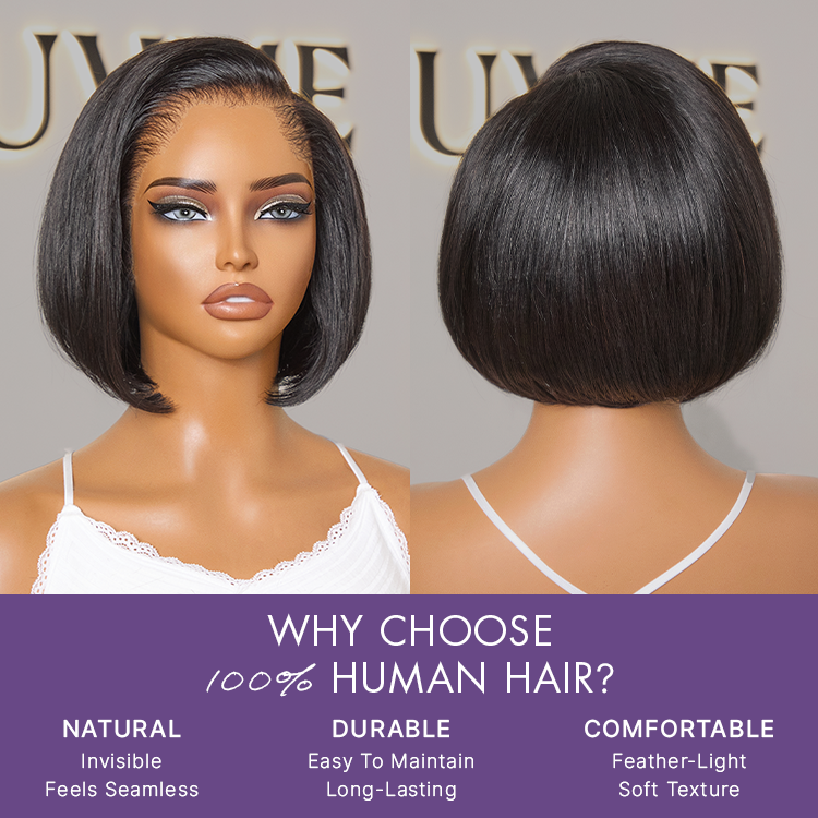 [ohstha_]'s Special Link Pre-do Lagos Hairline Flexi Fit Invisi Drawstring Cap 180% Density Natural Black Pixie Cut Bob Glueless 13x4 Frontal HD Lace Wig 08 Inches-05
