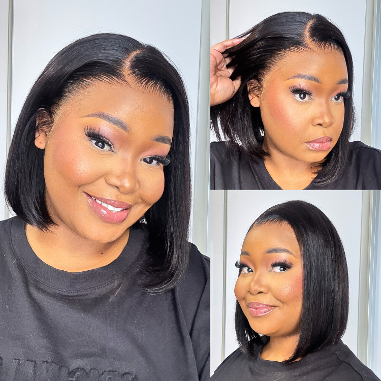 [pearlfoba]'s Special Link NatureMAX™ Silky Blunt Cut Bob Glueless Ear-to-ear 13x4 HD Lace Front Wig Pre-Cut Lace Flexi-Fit Drawstring Cap-01