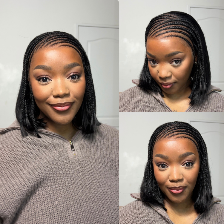 [kamo_leslie]'s Special Link VolumeMAX™ 200% Density Boho Braids Silky Straight Bob Glueless 13x4 Frontal HD Lace Wig Pre-Cut Lace-01
