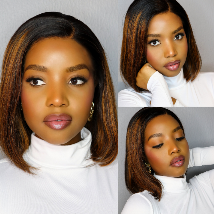 [amanda_tm]'s Special Link PreMax Wigs | Brown Highlight Silky Blunt Cut Bob Glueless Lace Wig With Pre-Bleached Pre-Plucked Pre-Cut Lace-01