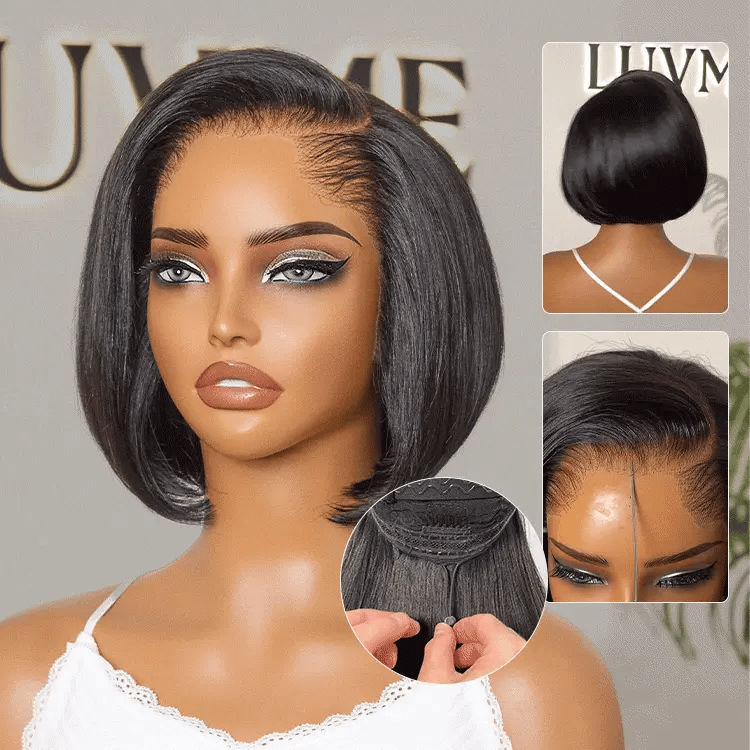 [amanda_tm]'s Special Link Pre-do Lagos Hairline Flexi Fit Invisi Drawstring Cap 180% Density Natural Black Pixie Cut Bob Glueless 13x4 Frontal HD Lace Wig 08 Inches-02