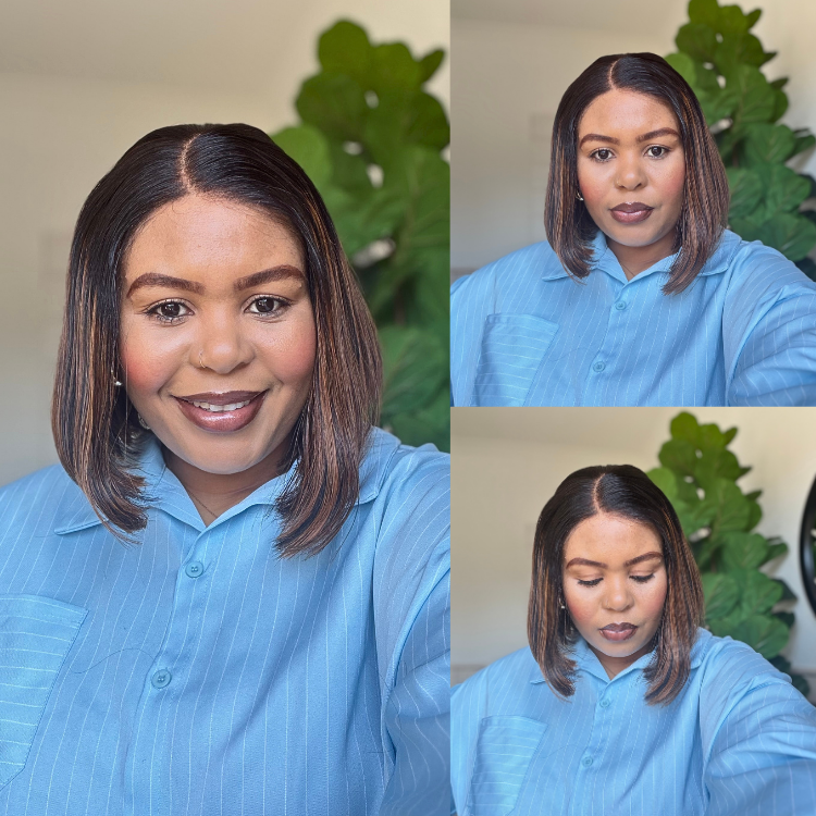 [casendra.__m]'s Special Link PreMax Wigs | Brown Highlight Silky Blunt Cut Bob Glueless Lace Wig With Pre-Bleached Pre-Plucked Pre-Cut Lace-01