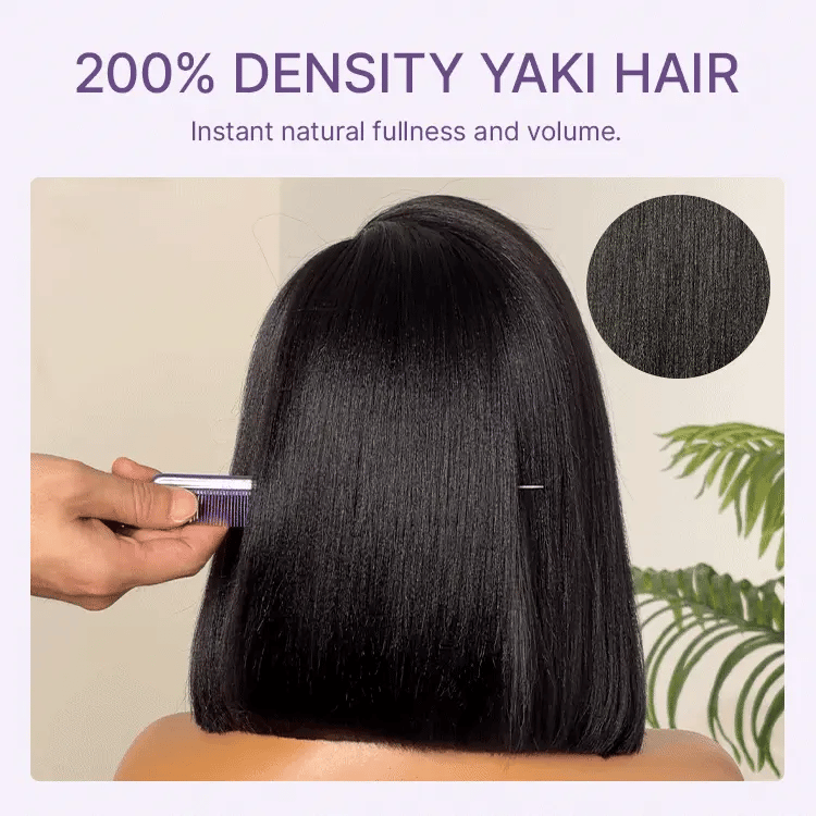 VolumeMAX™ 200% Density Ready to Go Yaki Straight Glueless Minimalist HD Lace Short Bob Wig Pre-Cut Lace-03