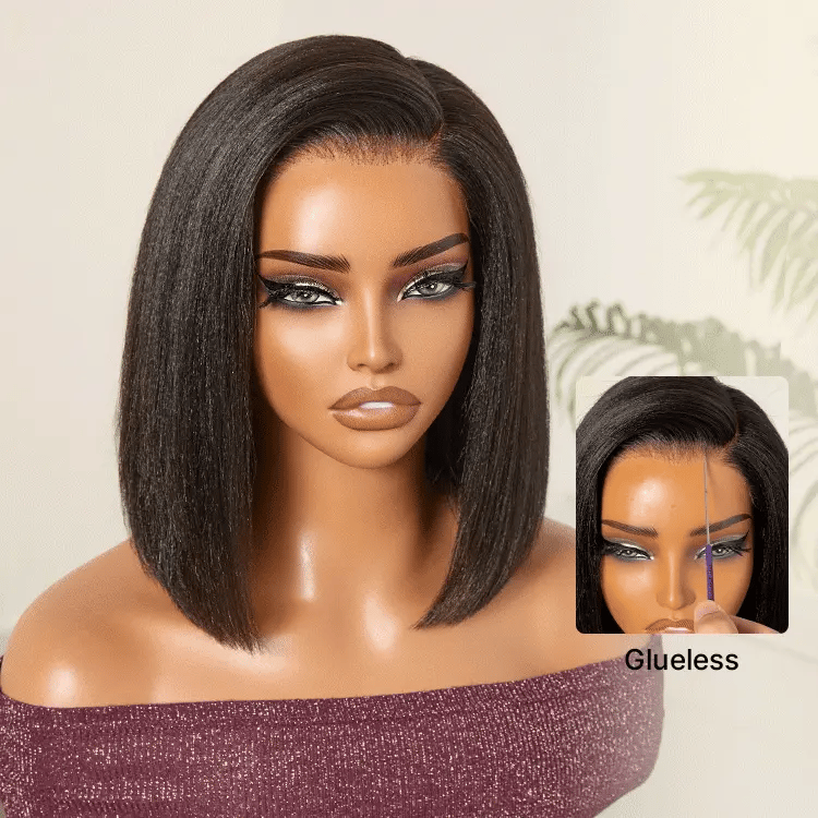 VolumeMAX™ 200% Density Ready to Go Yaki Straight Glueless Minimalist HD Lace Short Bob Wig Pre-Cut Lace-02