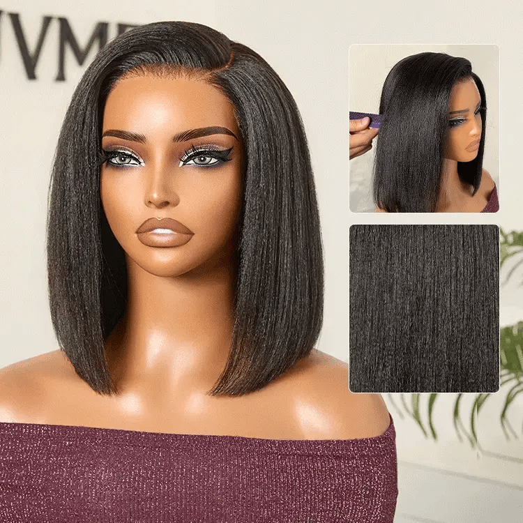 VolumeMAX™ 200% Density Ready to Go Yaki Straight Glueless Minimalist HD Lace Short Bob Wig Pre-Cut Lace-01