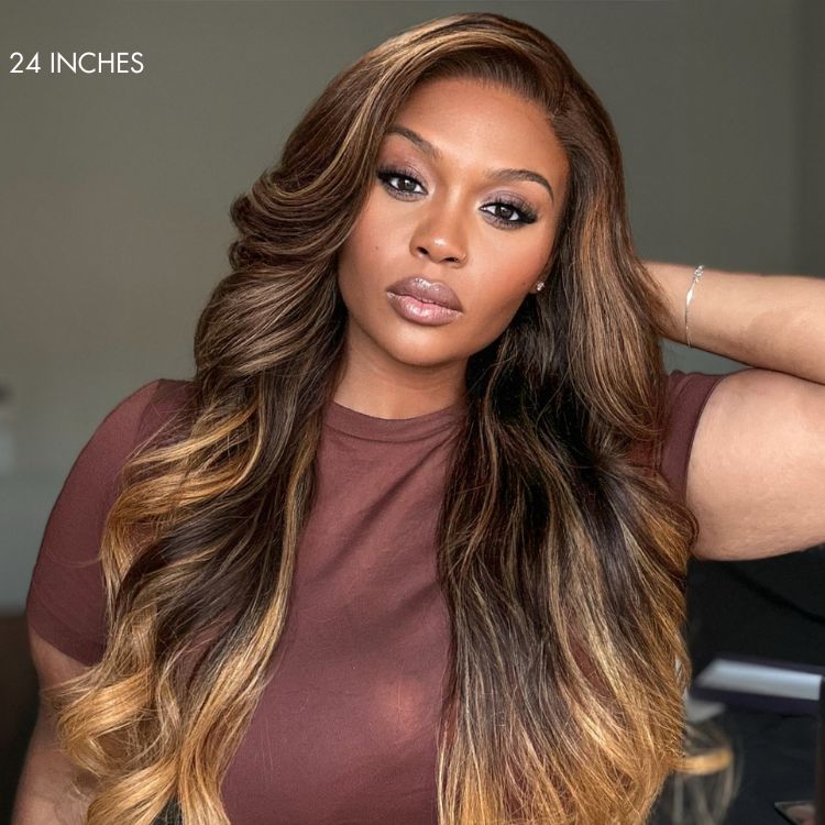 Luvme All-Day Comfort™ Wig 180% Density Sun-Kissed Blonde Ombre Highlight Loose Body Wave Glueless 7x6 Closure HD Lace Wig Pre-Cut Lace-15