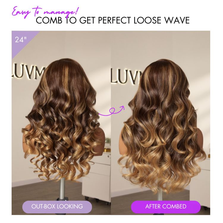 [azeegreen]'s Special Link Luvme All-Day Comfort™ Wig 180% Density Sun-Kissed Blonde Ombre Highlight Loose Body Wave Glueless 7x6 Closure HD Lace Wig Pre-Cut Lace-07