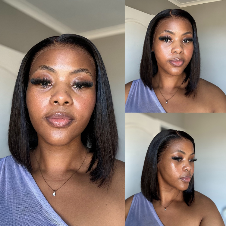 [akualubelo]'s Special Link NatureMAX™ Silky Blunt Cut Bob Glueless Ear-to-ear 13x4 HD Lace Front Wig Pre-Cut Lace Flexi-Fit Drawstring Cap-01