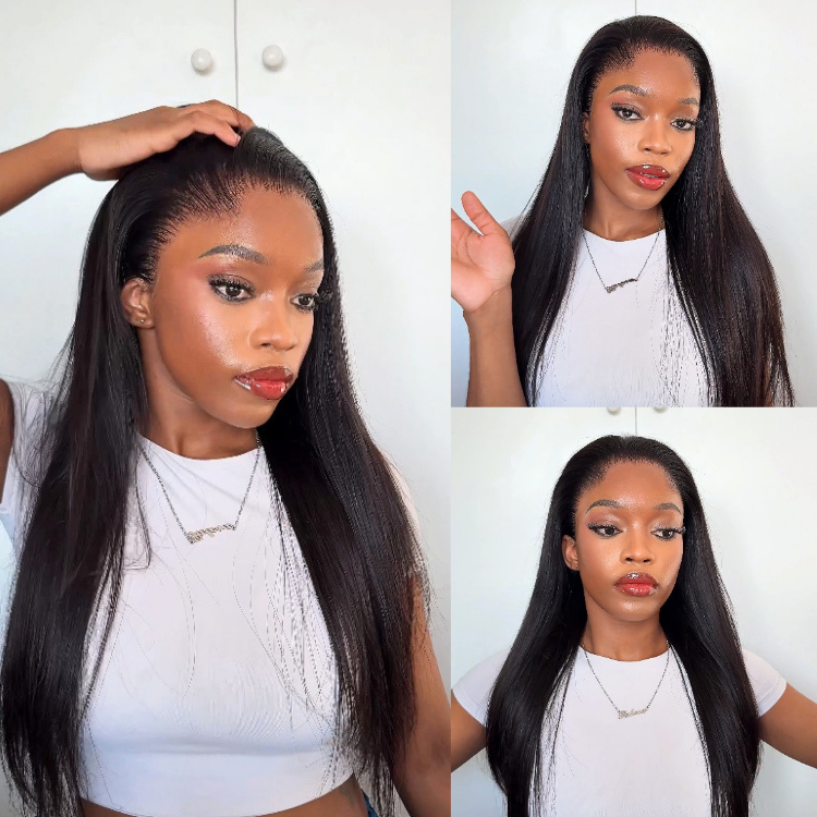 [palesakobelii]'s Special Link Pre-do Lagos Hairline Flexi Fit Invisi Drawstring Cap Natural Black & Copper Ombre Highlights Silky Straight Glueless 13x4 Frontal HD Lace Wig Pre-Cut Lace-01