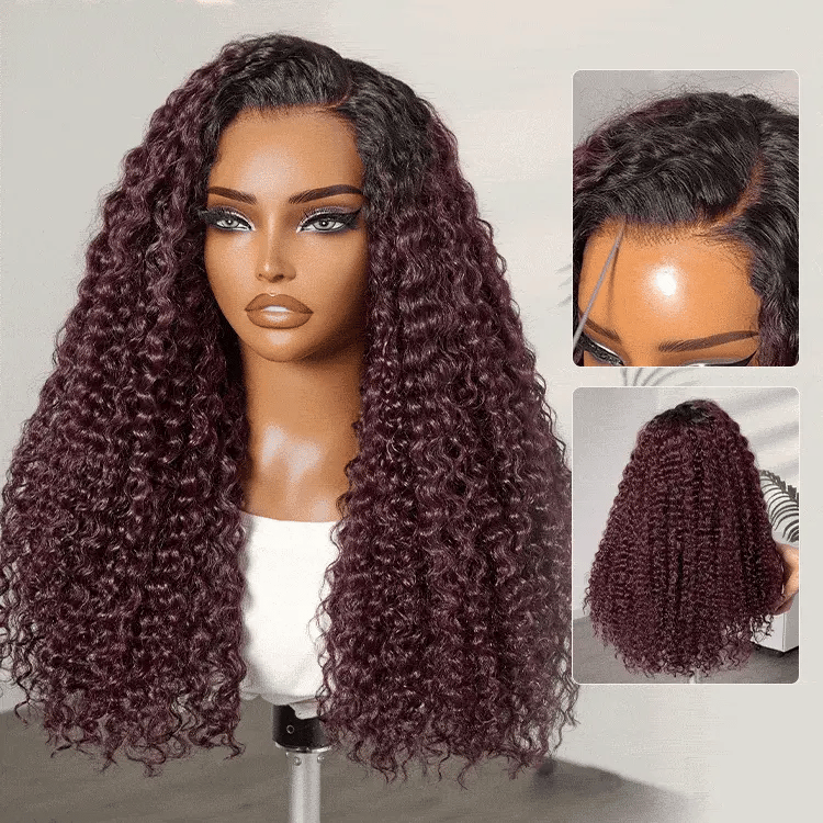 VolumeMAX™ 200% Density ReadytoGo Beginner Friendly Burgundy Glueless 5x5 Closure Lace HD Lace 22 inches Curly Wig-13