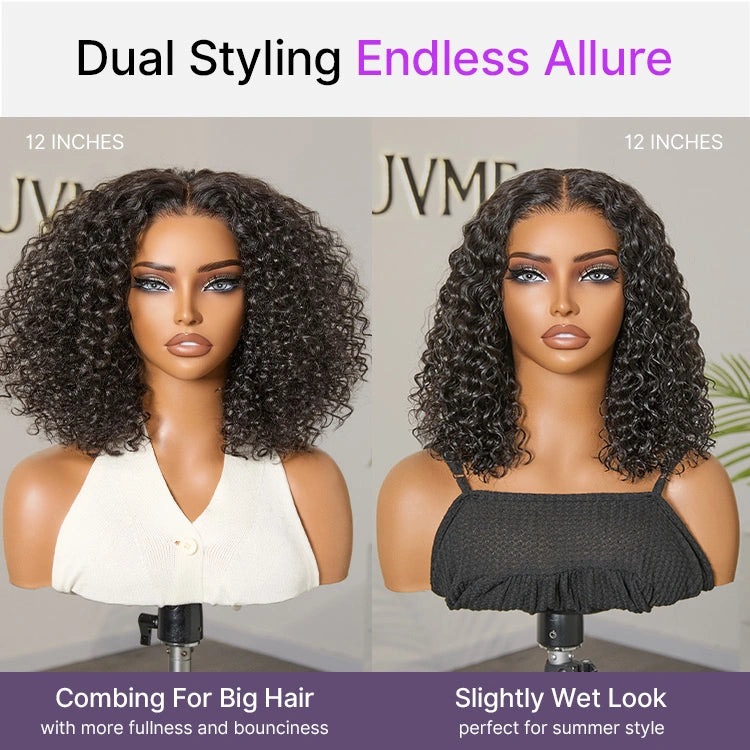 1 Sec Install Wig | 180% Density ReadytoGo Soft Deep Curl Bob Glueless 4x4 Closure Lace Wig-26