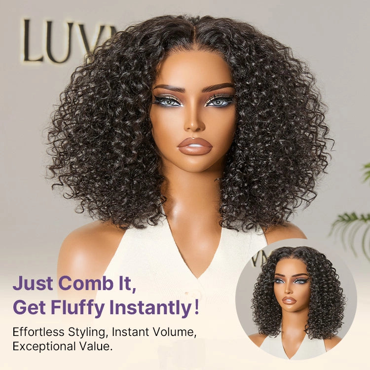 1 Sec Install Wig | 180% Density ReadytoGo Soft Deep Curl Bob Glueless 4x4 Closure Lace Wig-25