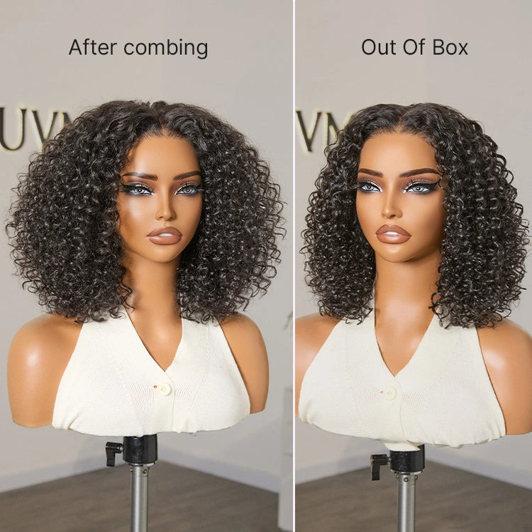 1 Sec Install Wig | 180% Density ReadytoGo Soft Deep Curl Bob Glueless 4x4 Closure Lace Wig-29