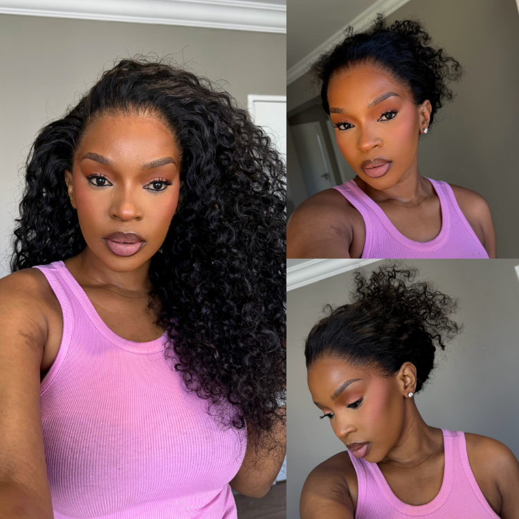 [nomfundo.pkay]'s Special Link PreMax Wigs | Flexi-Fit Invisi Drawstring Cap 360 Lace HD Lace Natural Black & Brown Highlights Water Wave Wig Pre-Cut Lace-01