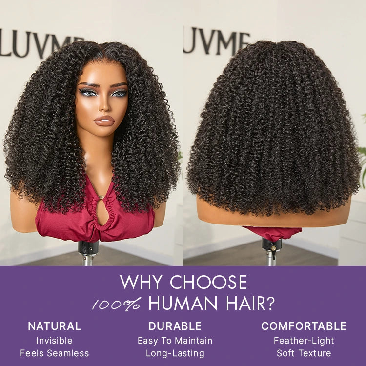 [vanessaablant]'s Special Link VolumeMAX™ 250% Density Flexi Fit Invisi Drawstring Cap Glueless 13X4 Frontal Lace HD Lace Kinky Curly Wig-06