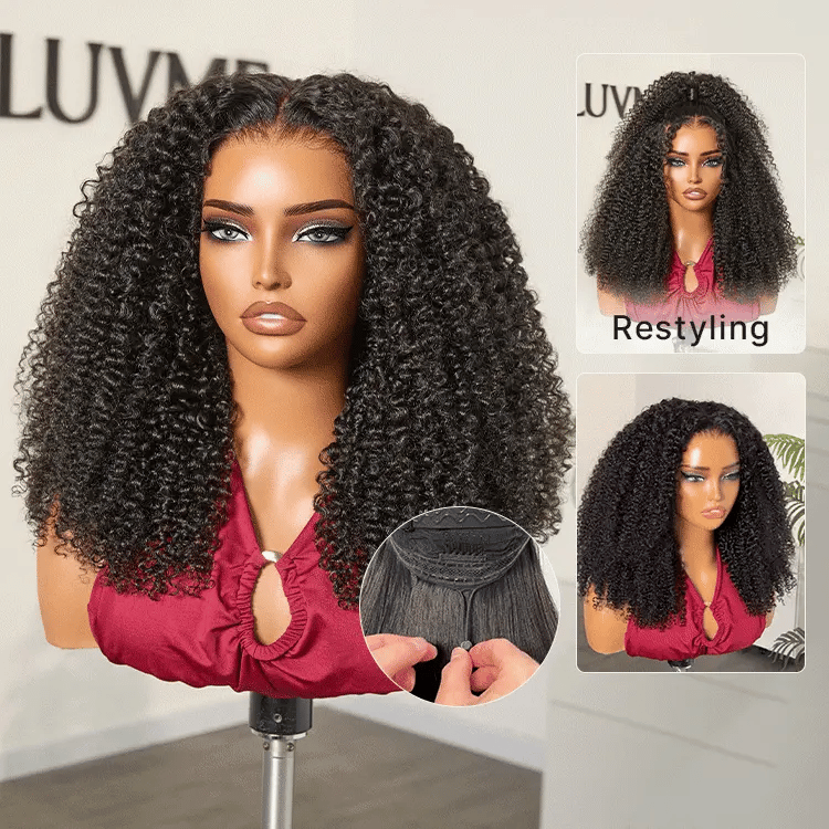 [noluuu_]'s Special Link VolumeMAX™ 250% Density Flexi Fit Invisi Drawstring Cap Glueless 13X4 Frontal Lace HD Lace Kinky Curly Wig-02