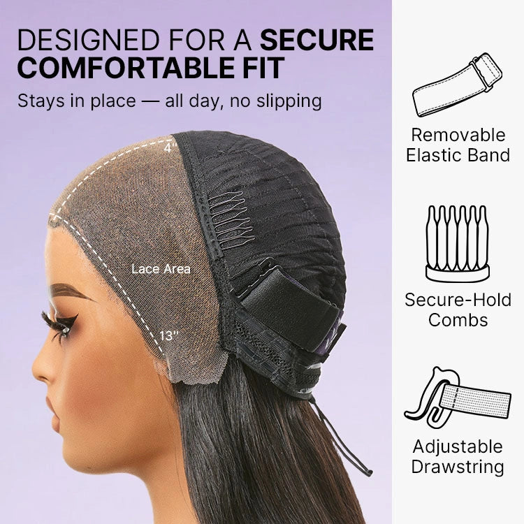 Side-Parted Fulani Braids Straight 13x4 Frontal Lace Bob Wig Pre-cut Lace-07