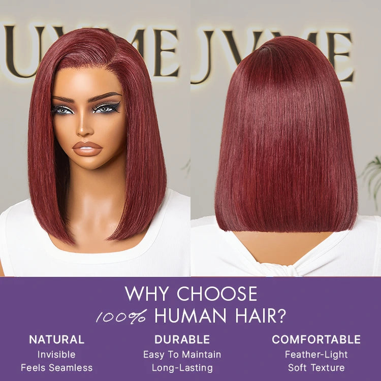 [hermosa.mp3]'s Special Link PreMax Wigs - Ready to Go 180% Density Burgundy Glueless Minimalist HD Lace Short Bob Wig Pre-Cut Lace-06