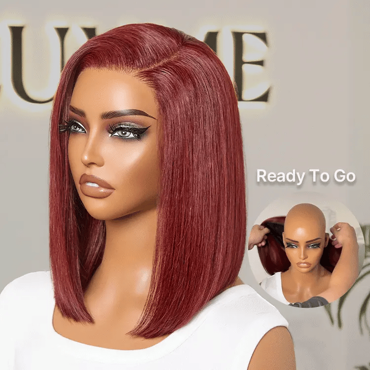 [zezethu_mniki]'s Special Link PreMax Wigs - Ready to Go 180% Density Burgundy Glueless Minimalist HD Lace Short Bob Wig Pre-Cut Lace-04